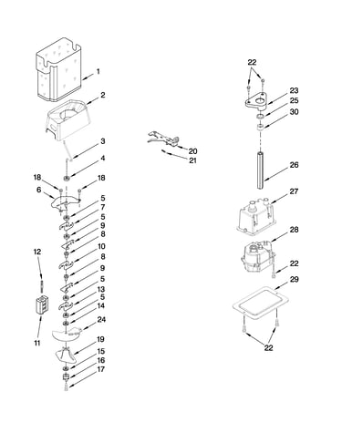 Motor and ice container parts