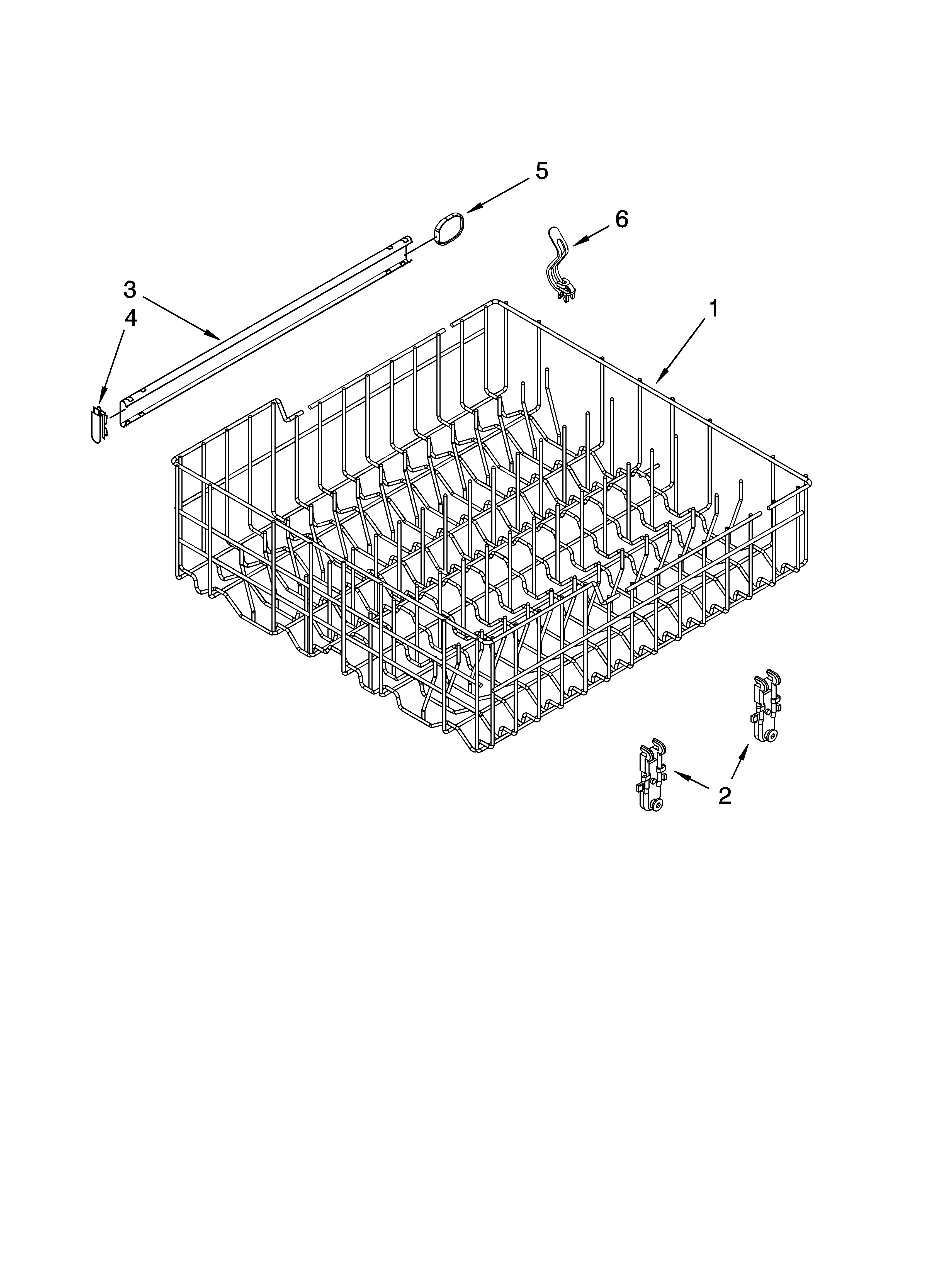 Upper rack and track parts