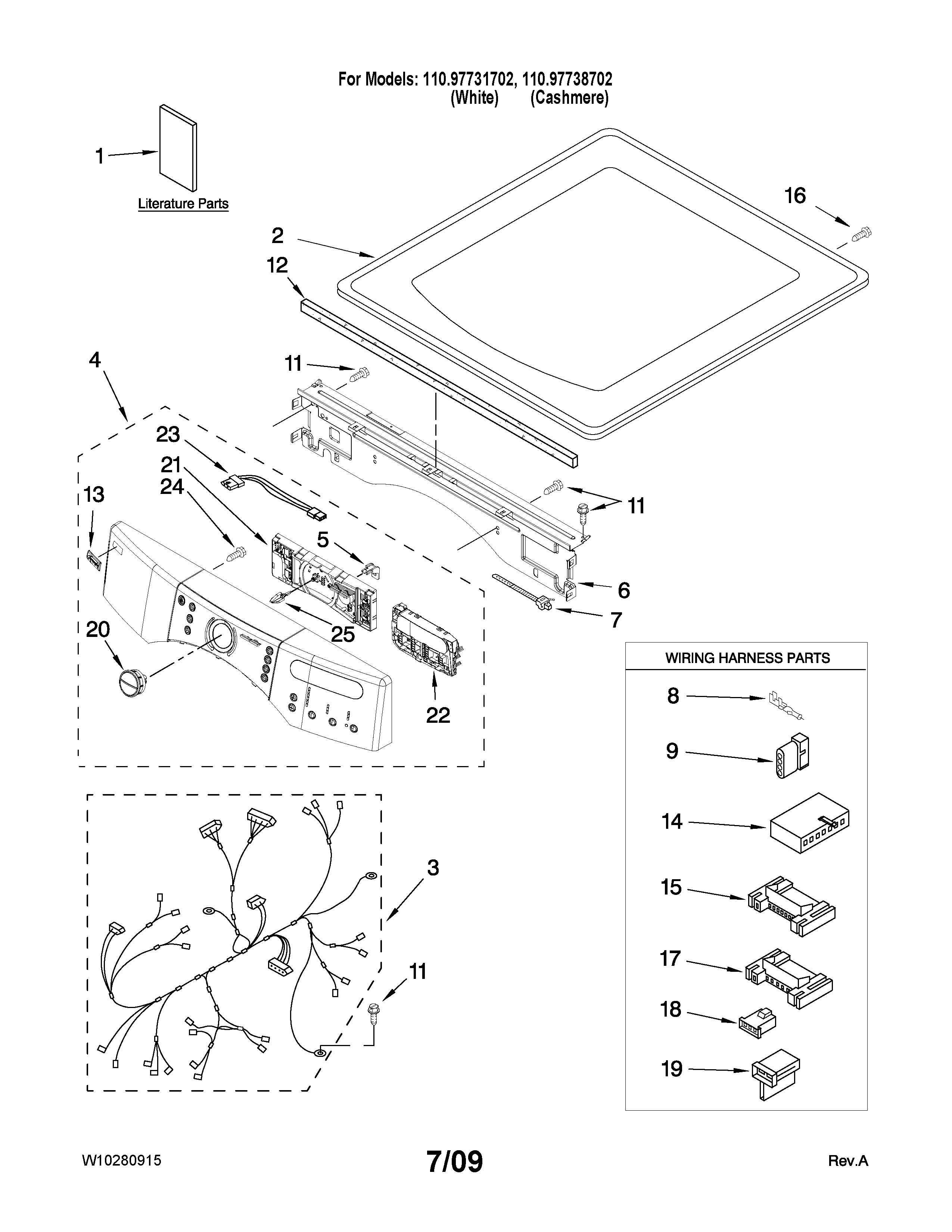 Top and console parts