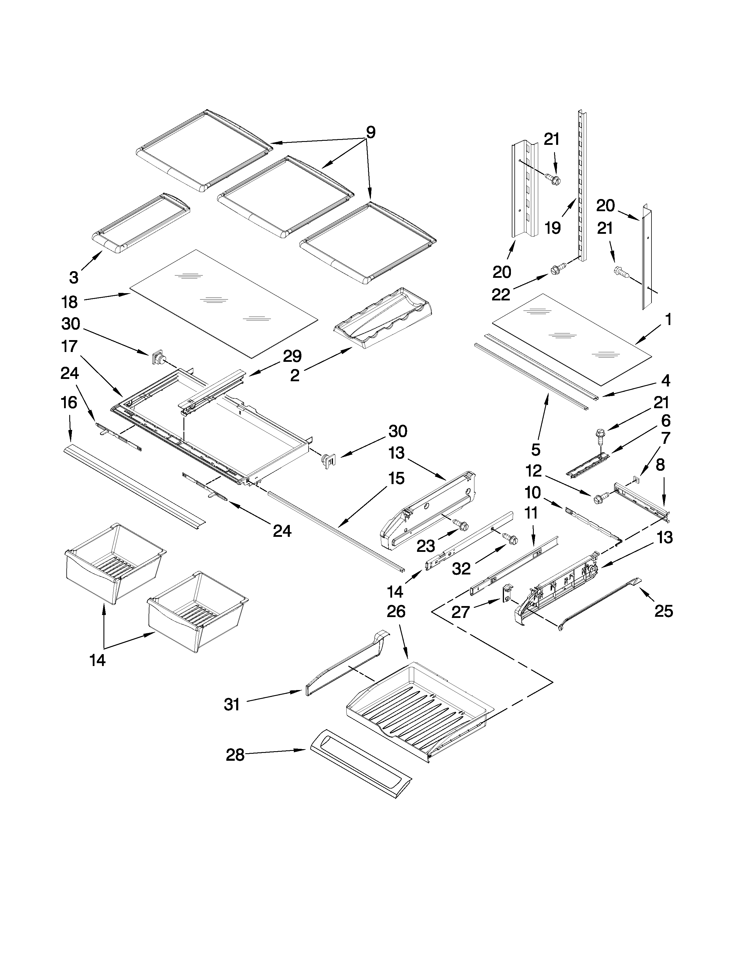 Shelf parts