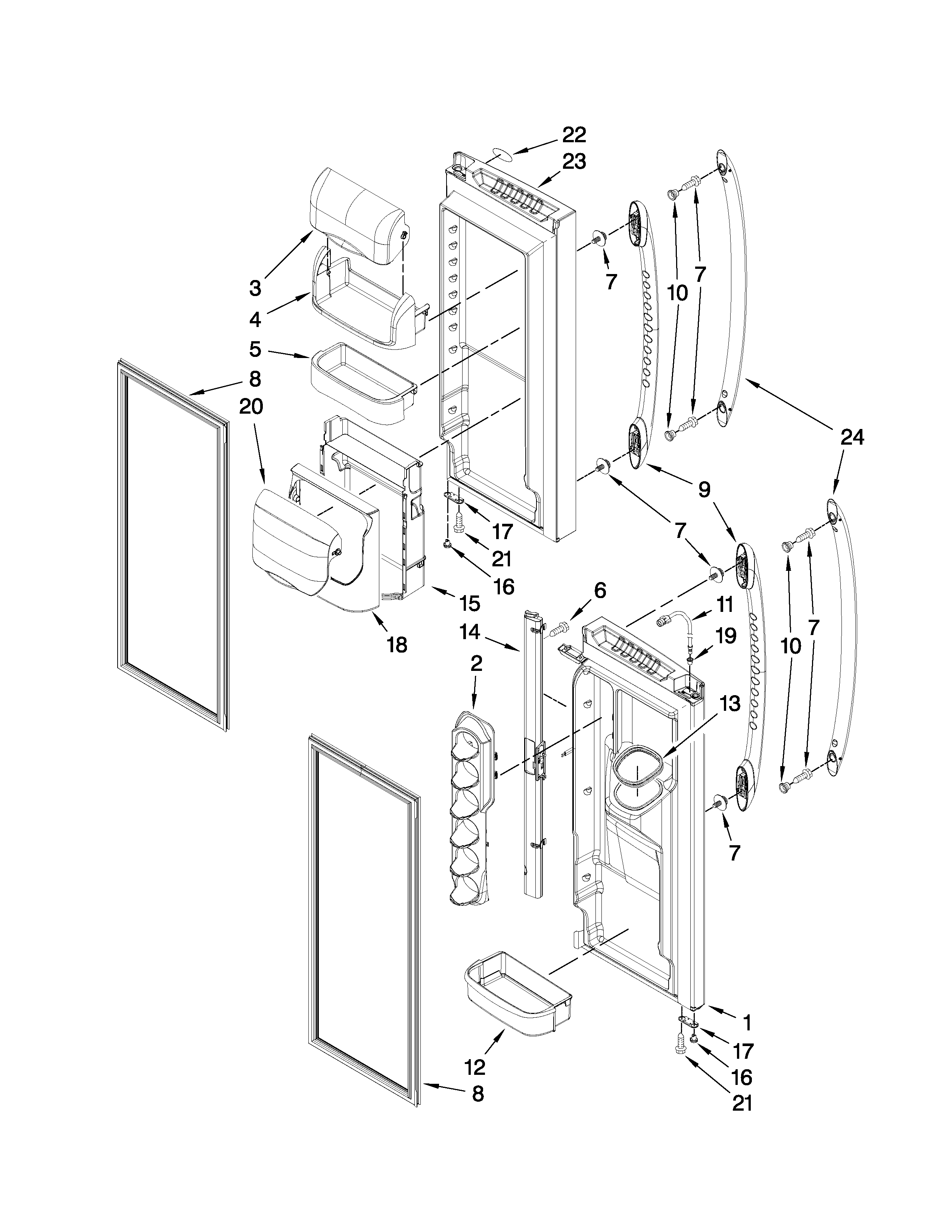 Refrigerator door parts
