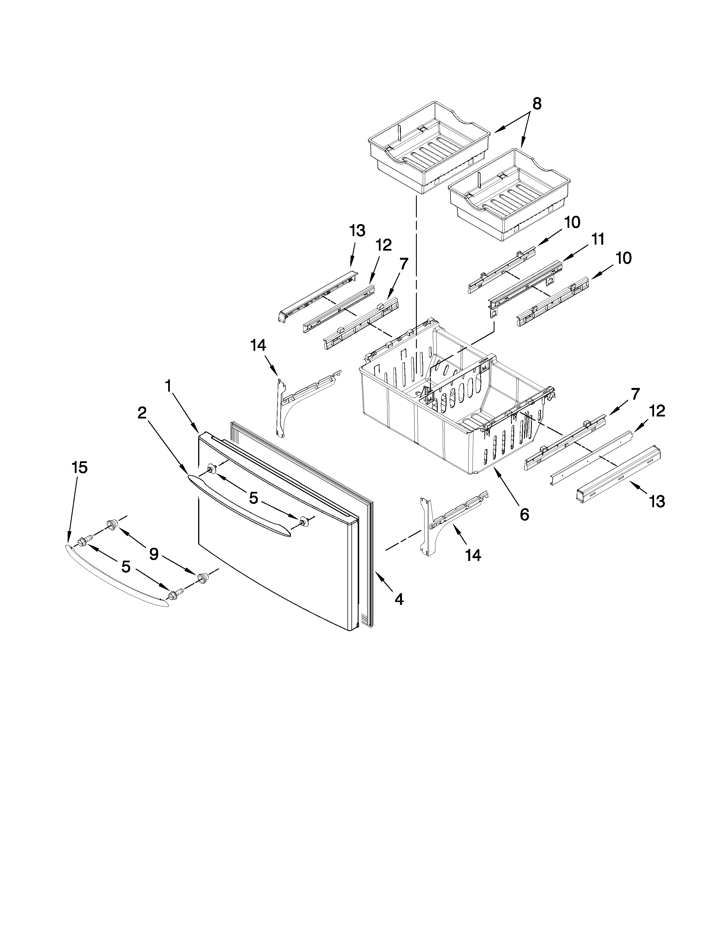 Freezer door parts