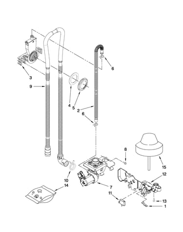 Fill, overflow and drain parts