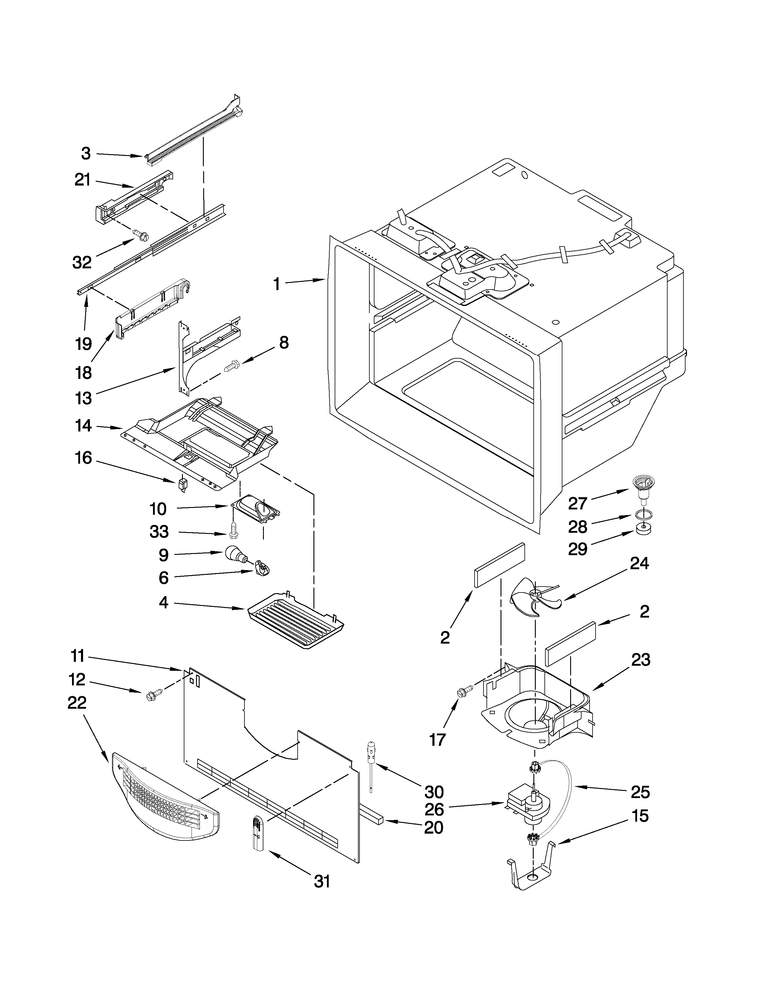 Freezer liner parts