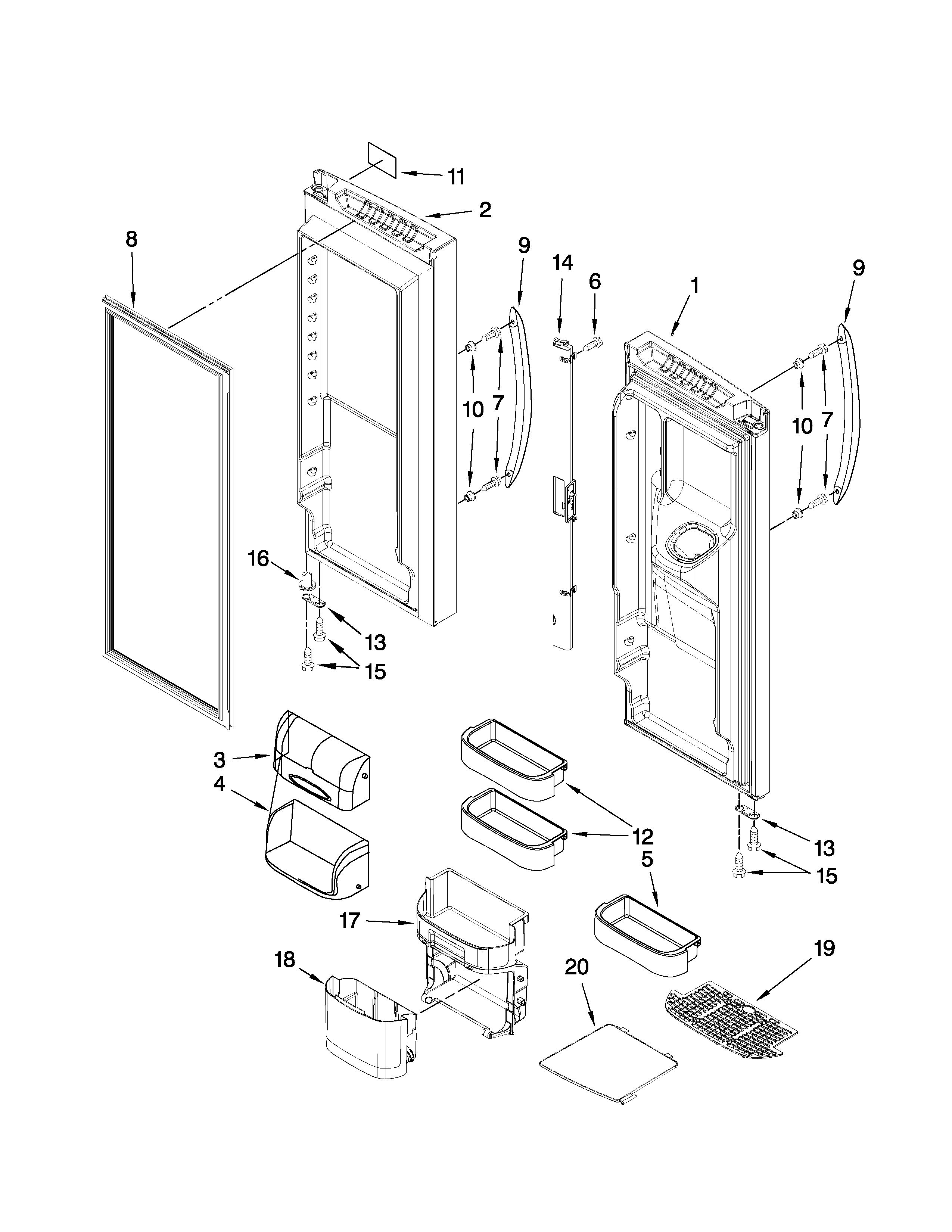 Refrigerator door parts