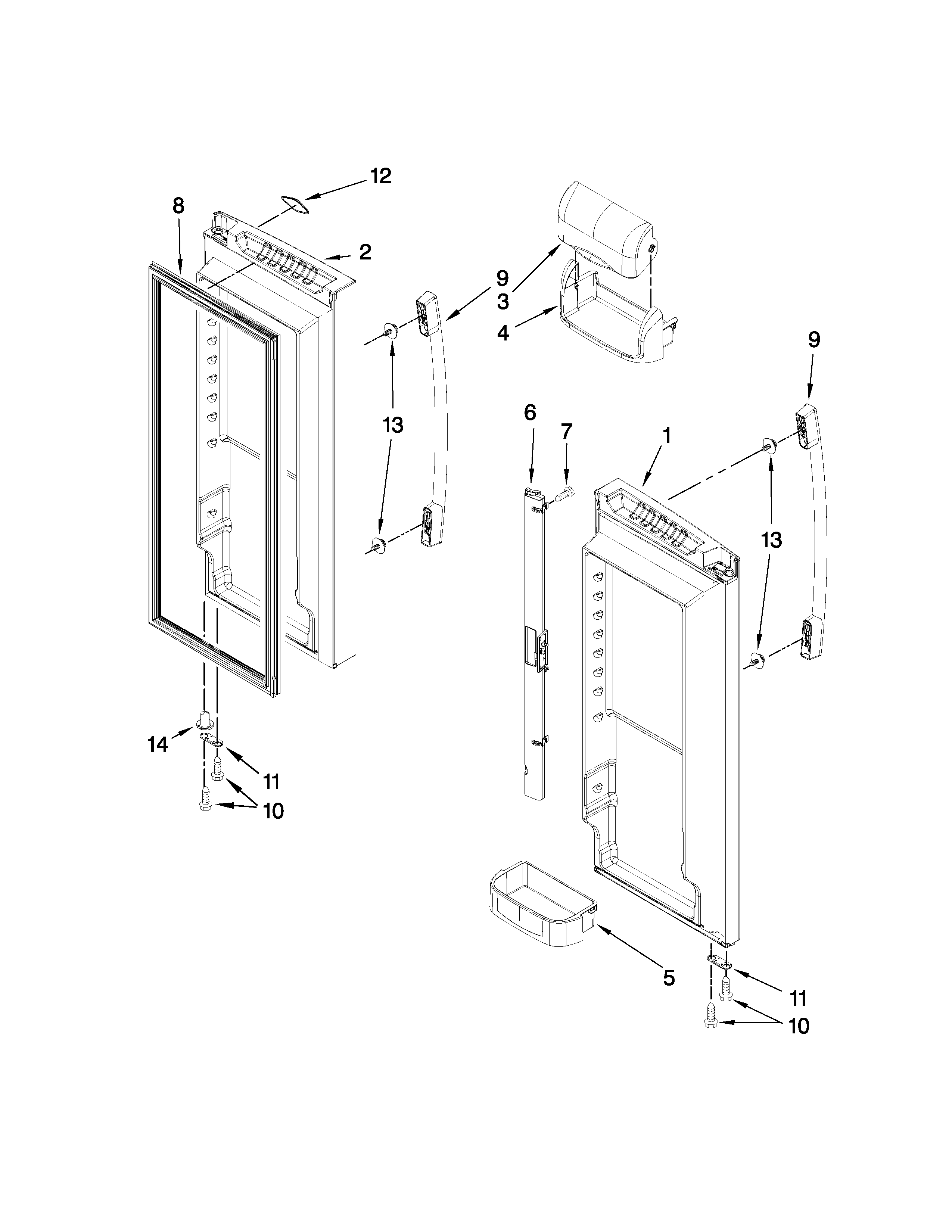 Refrigerator door parts