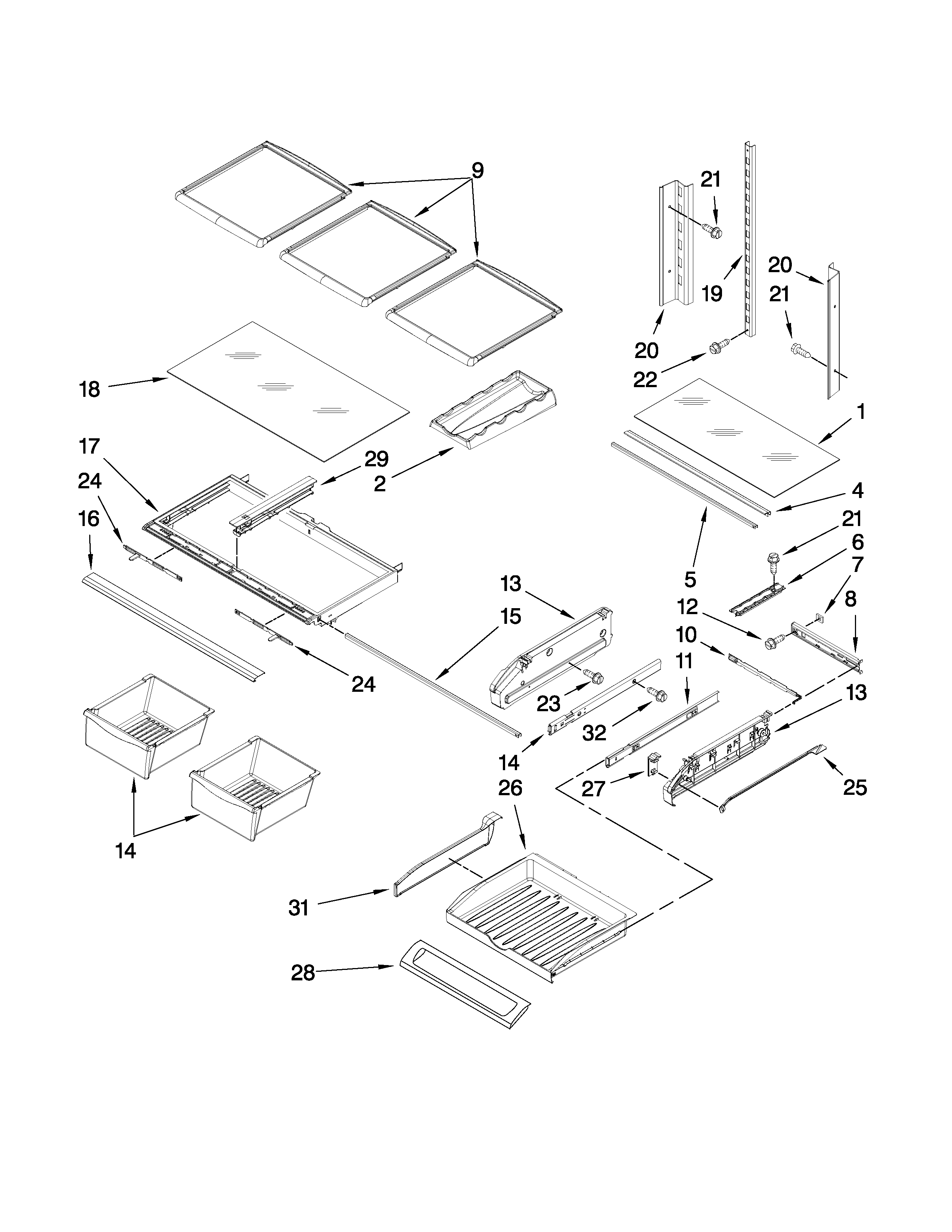 Shelf parts