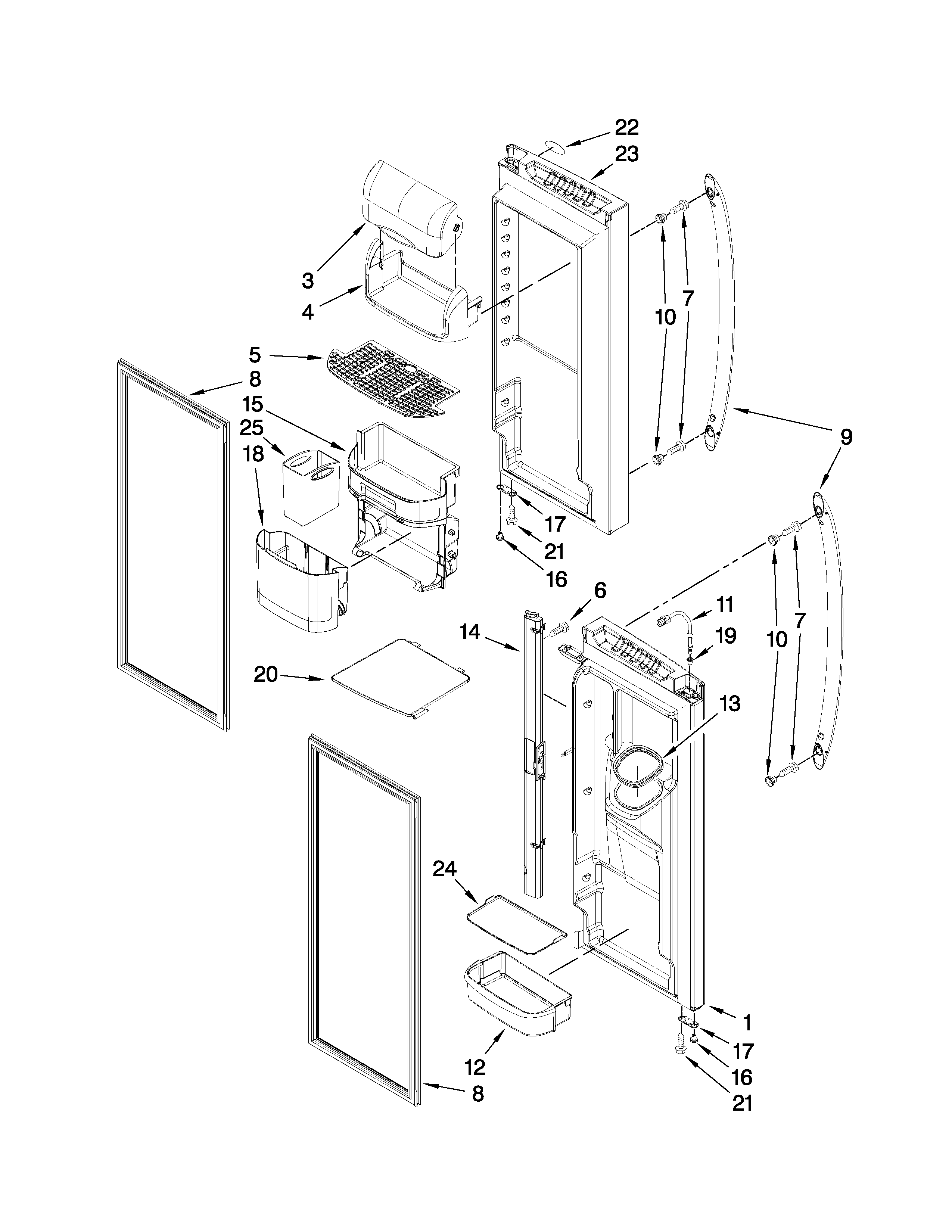 Refrigerator door parts