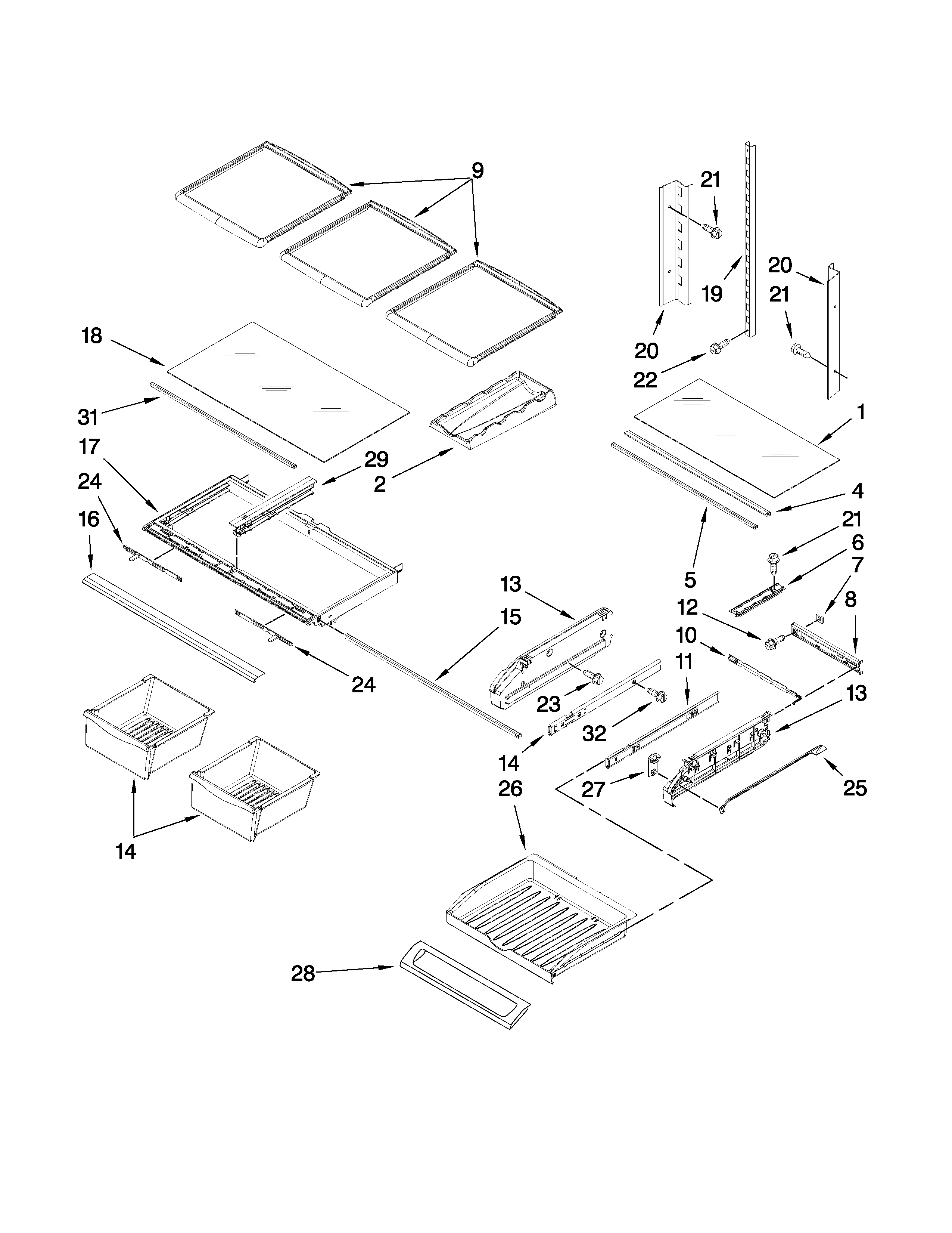Shelf parts