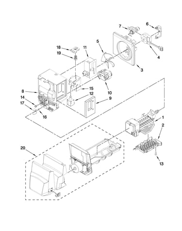 Motor and ice container parts