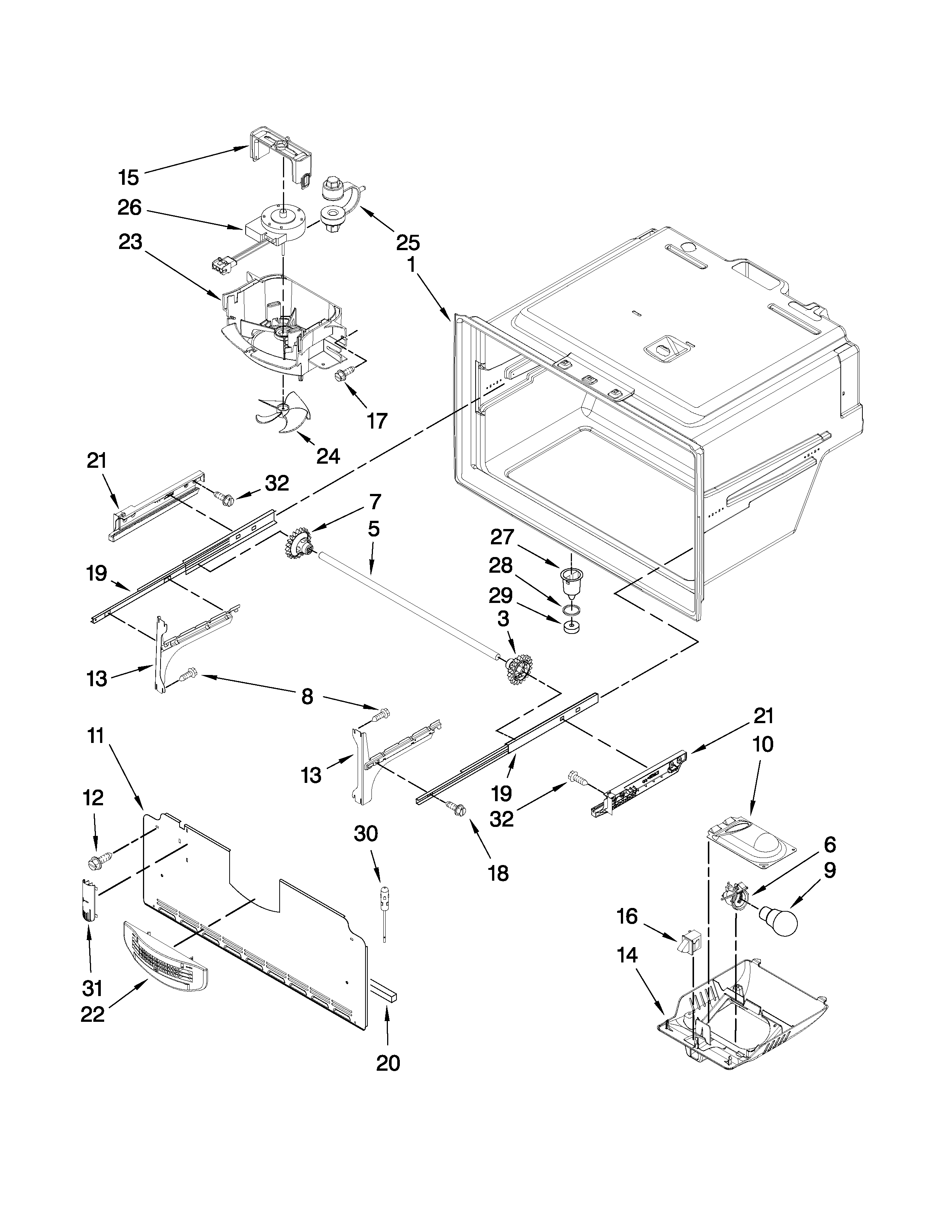 Freezer liner parts