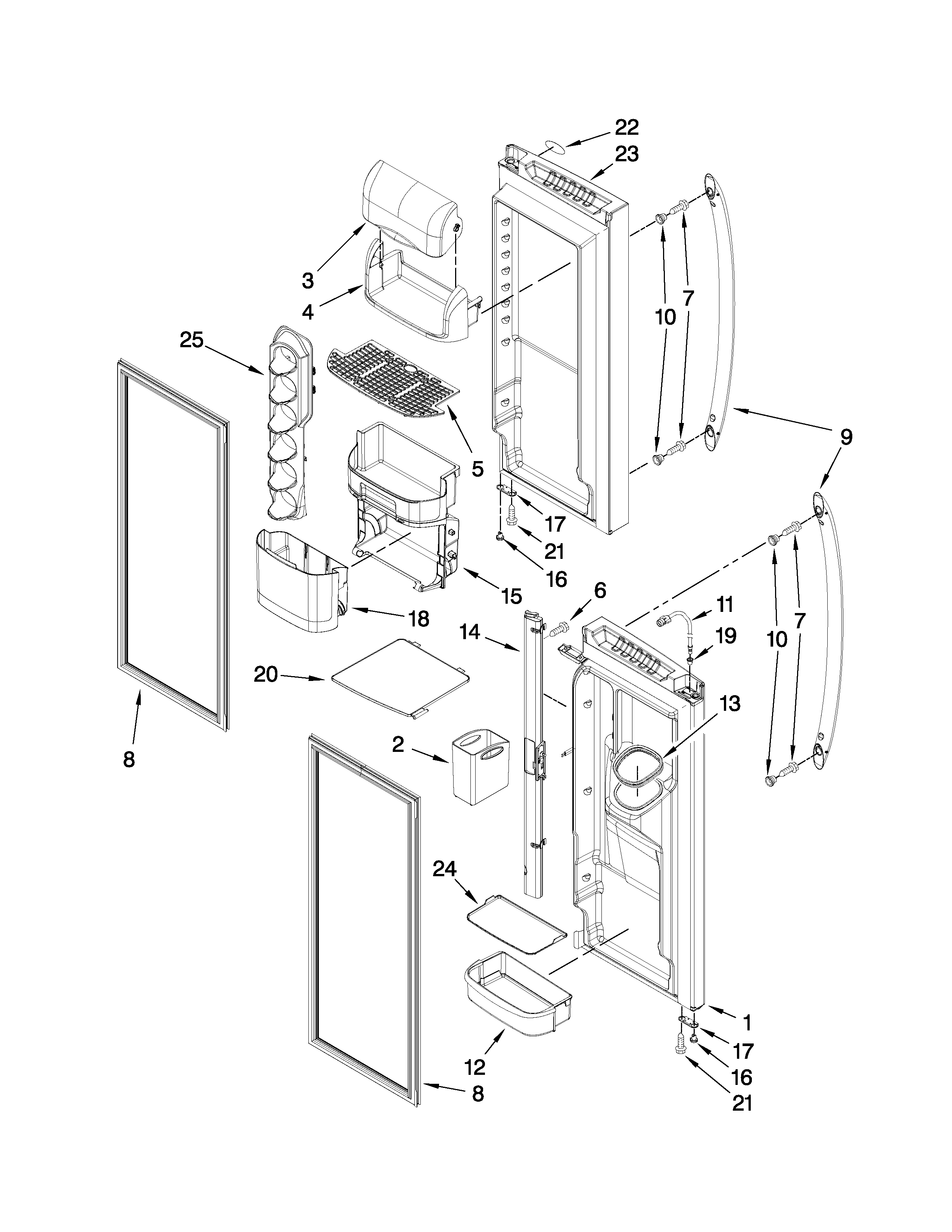 Refrigerator door parts