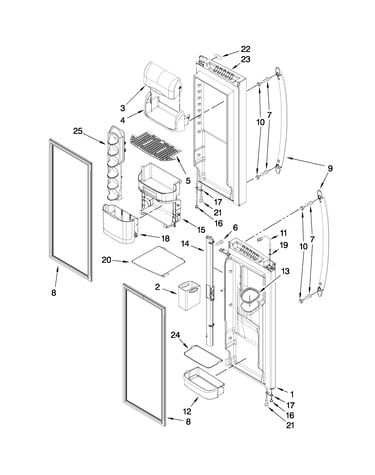 Refrigerator door parts