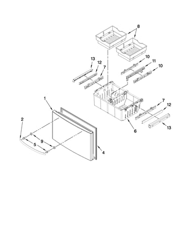 Freezer door parts