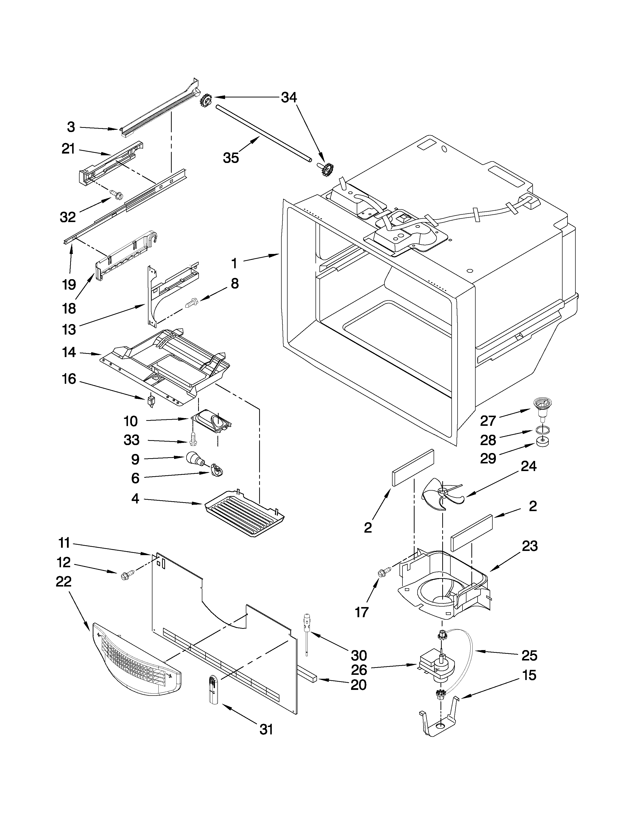 Freezer liner parts