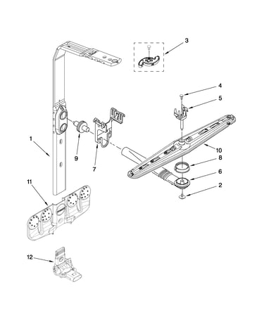 Upper wash and rinse parts