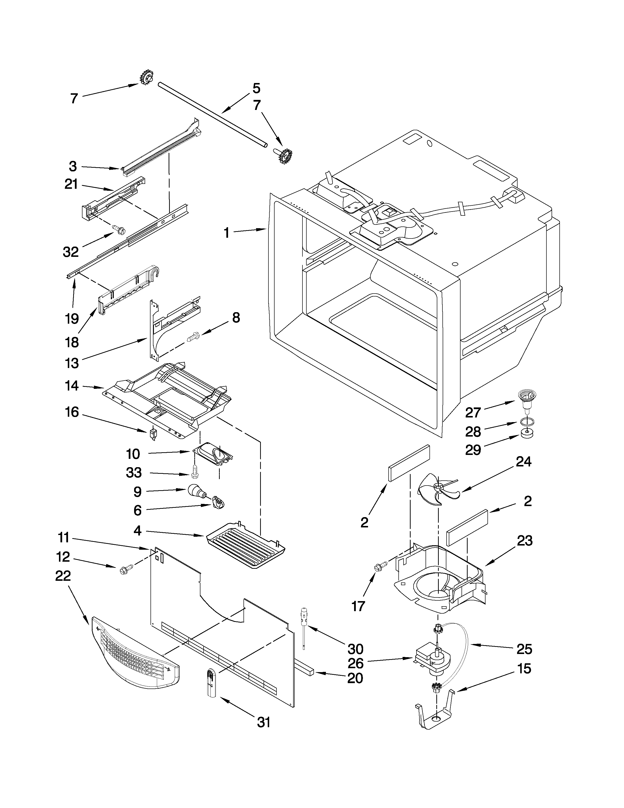 Freezer liner parts