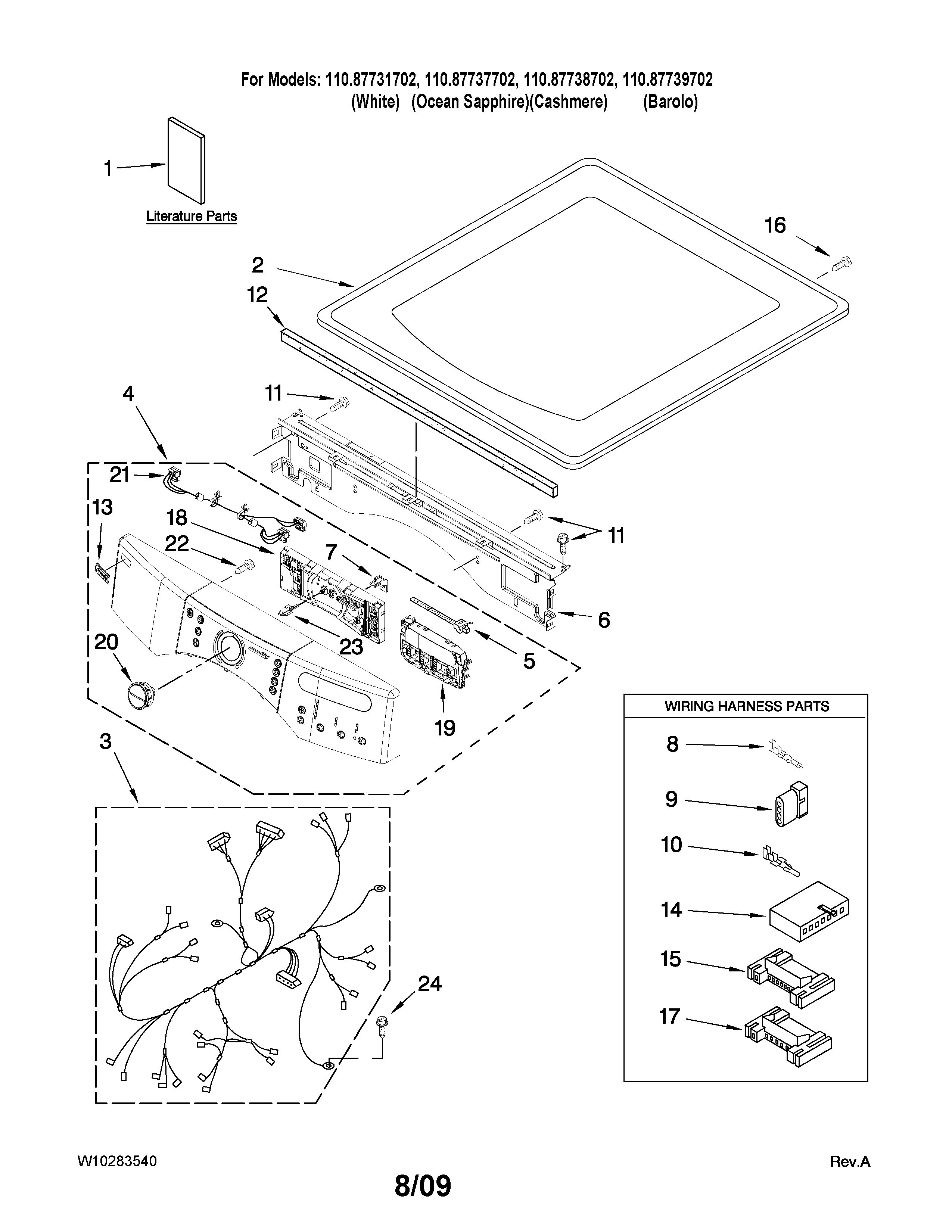 Top and console parts