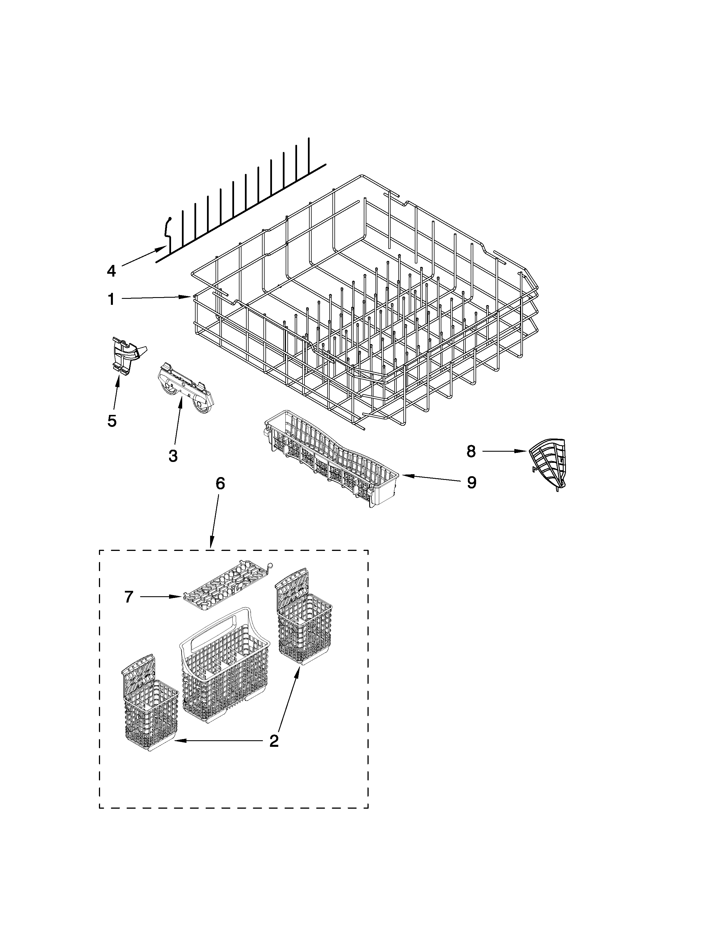 Lower rack parts