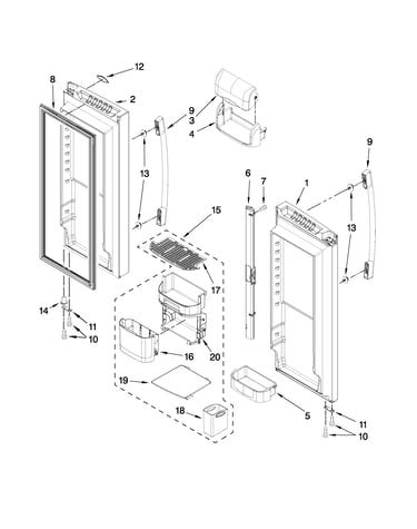 Refrigerator door parts