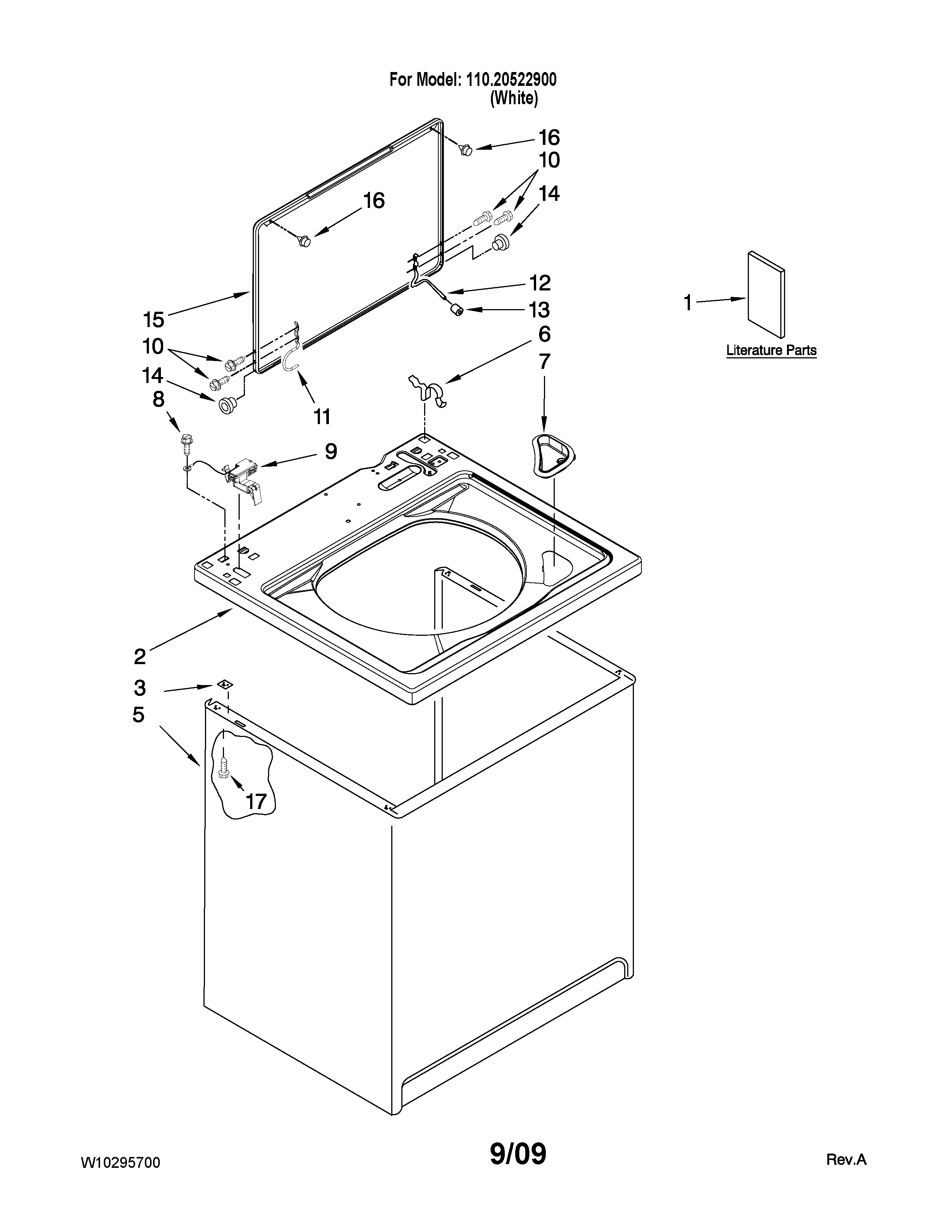 Top and cabinet parts