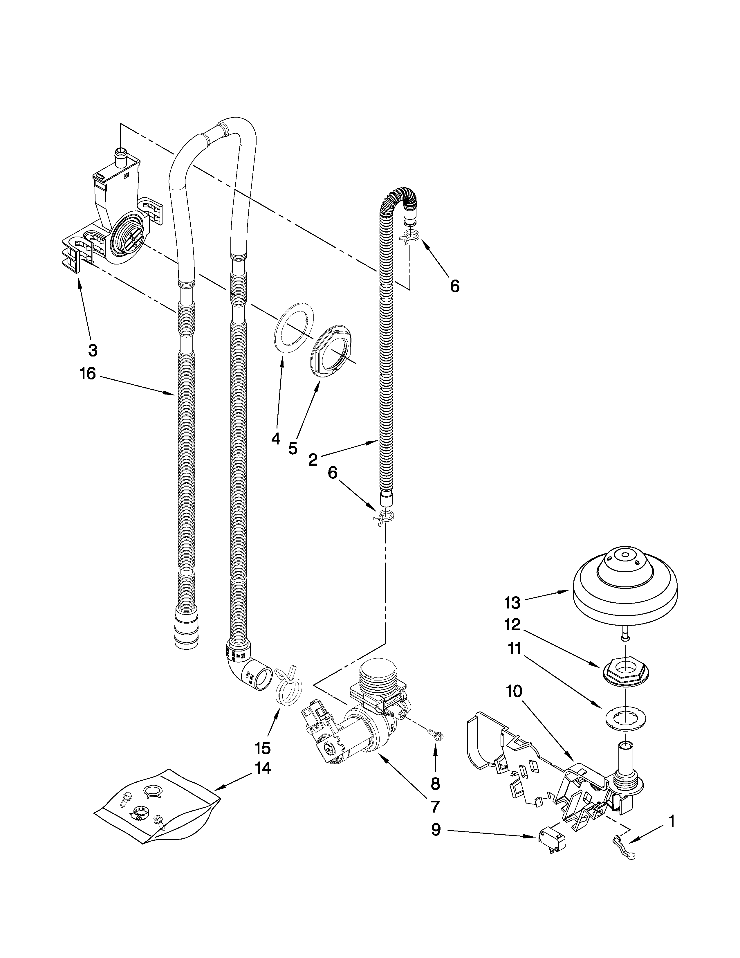 Fill, drain and overfill parts