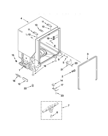 Tub and frame parts