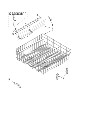 Upper rack and track parts