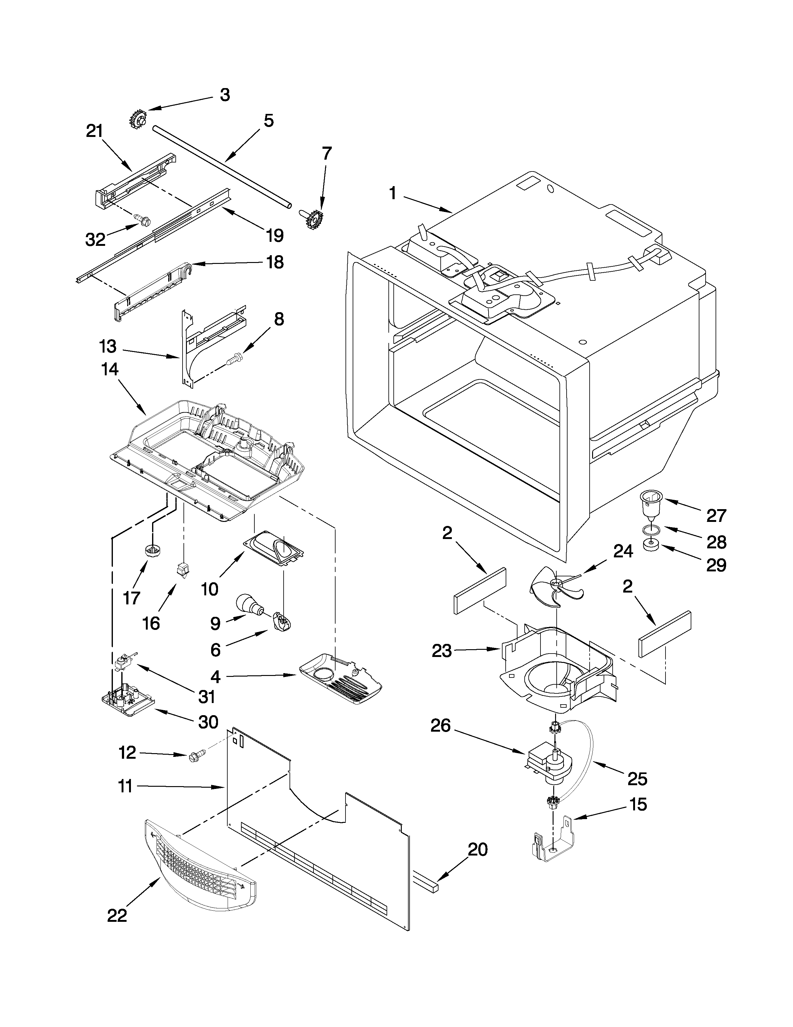 Freezer liner parts