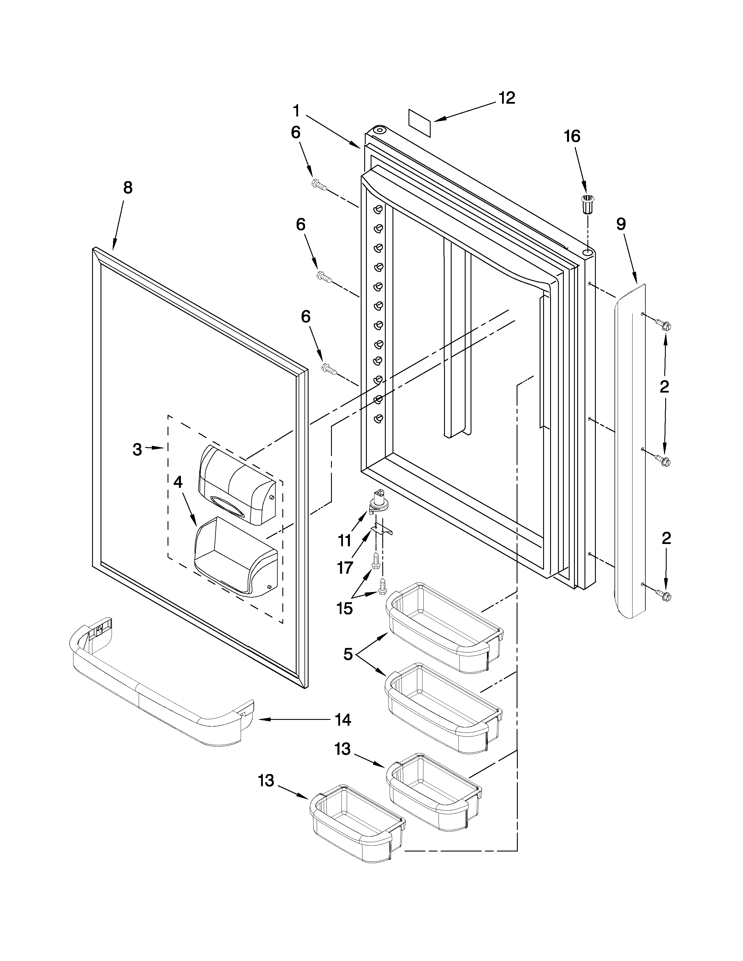 Refrigerator door parts