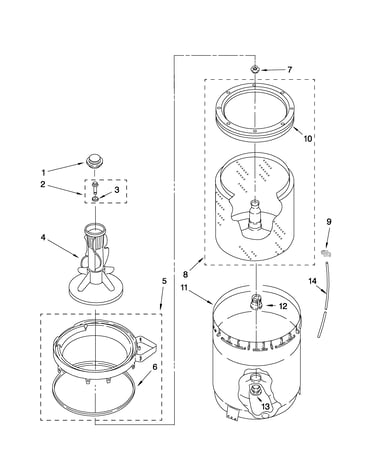 Agitator, basket and tub parts