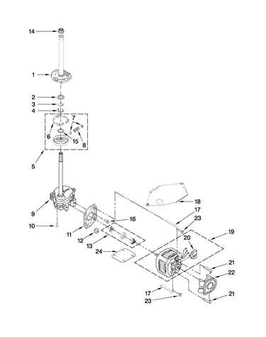 Brake, clutch, gearcase, motor and pump parts