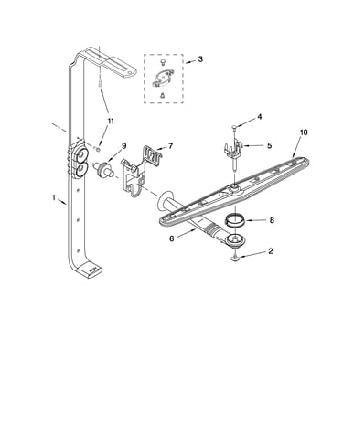 Upper wash and rinse parts