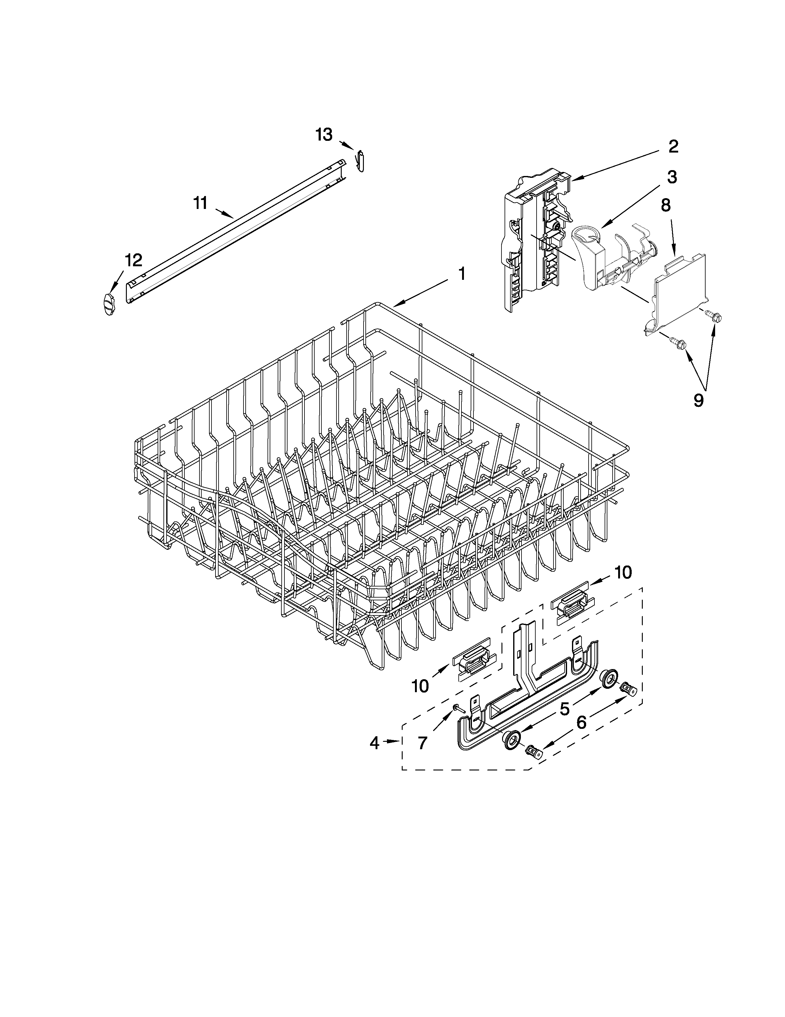 UPPER RACK AND TRACK PARTS