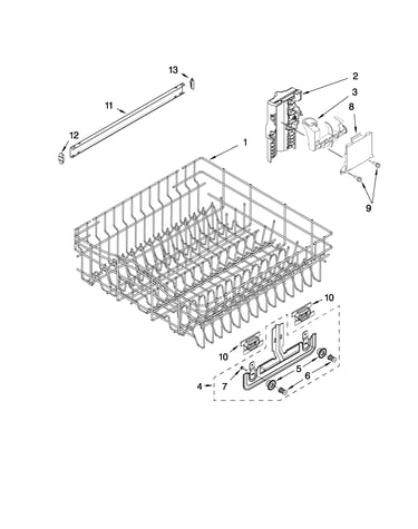 Upper rack and track parts