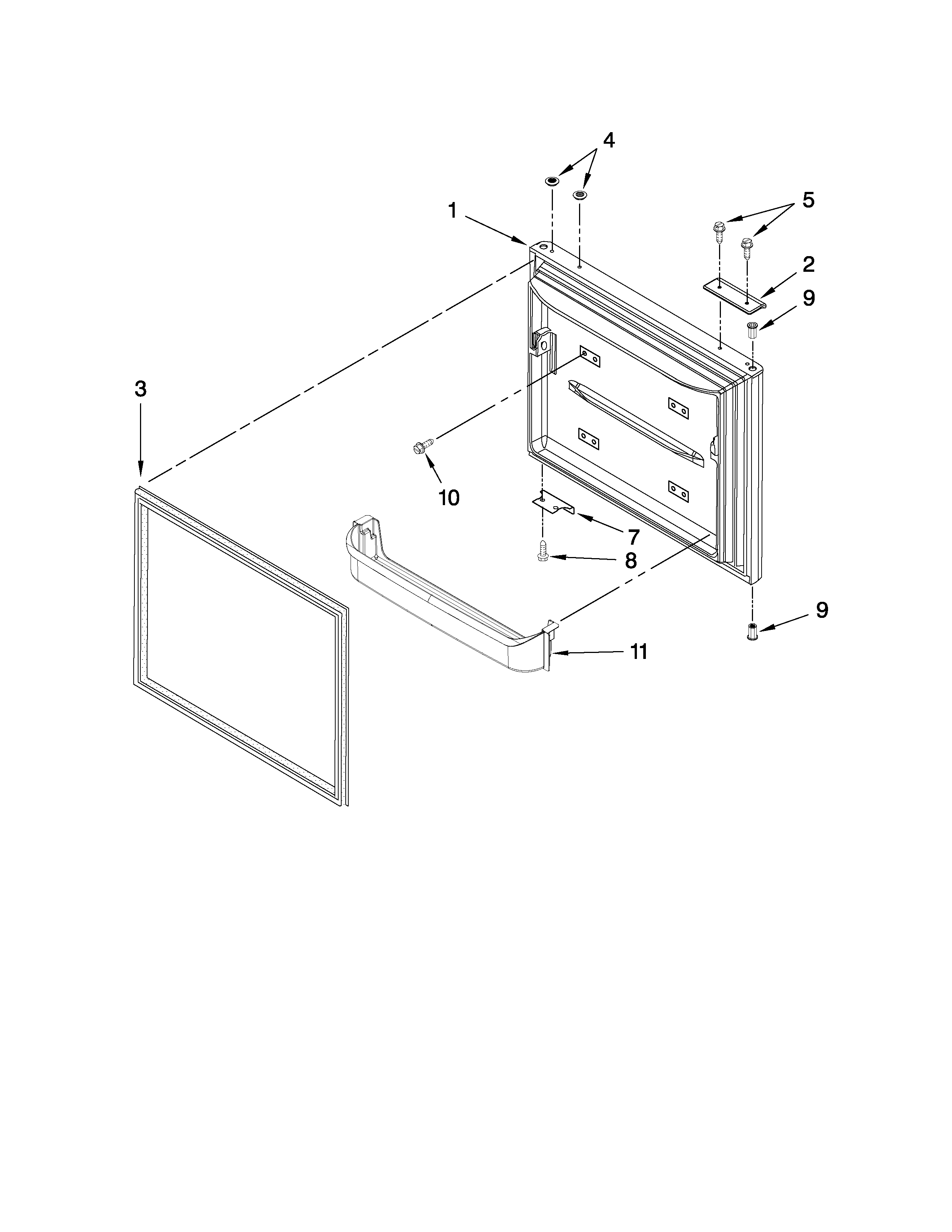 Freezer door parts