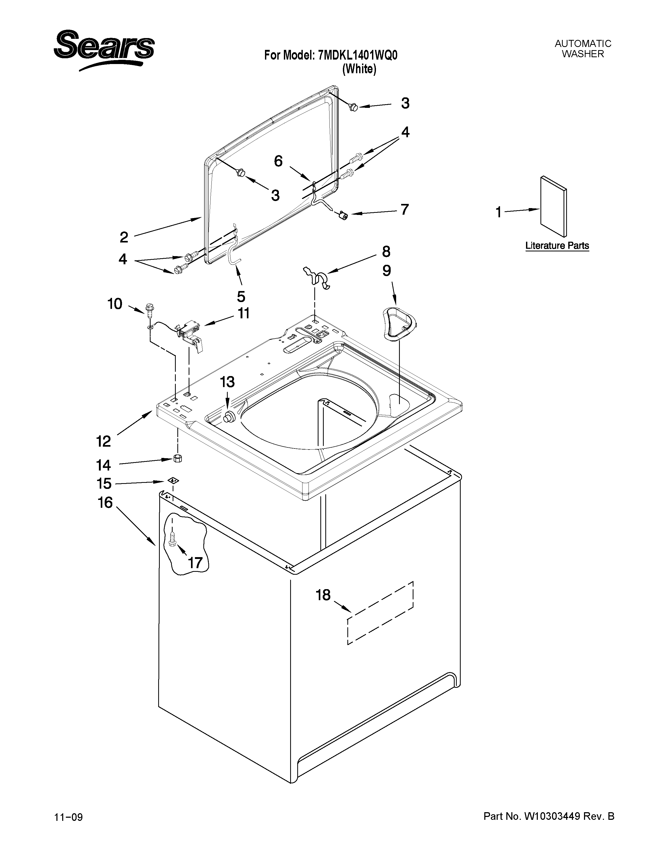 Top and cabinet parts