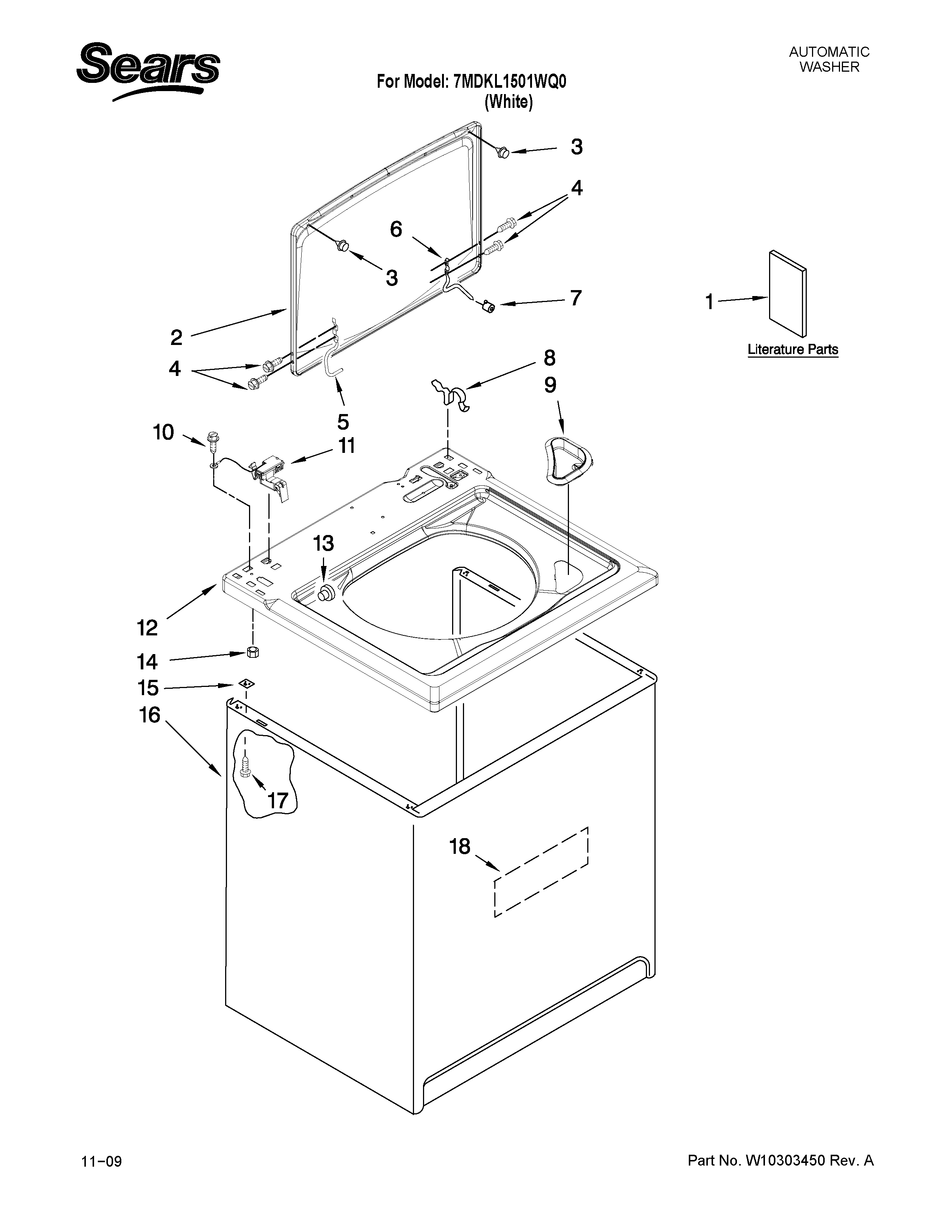 TOP AND CABINET PARTS