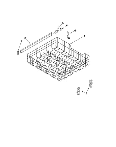 Upper rack and track parts