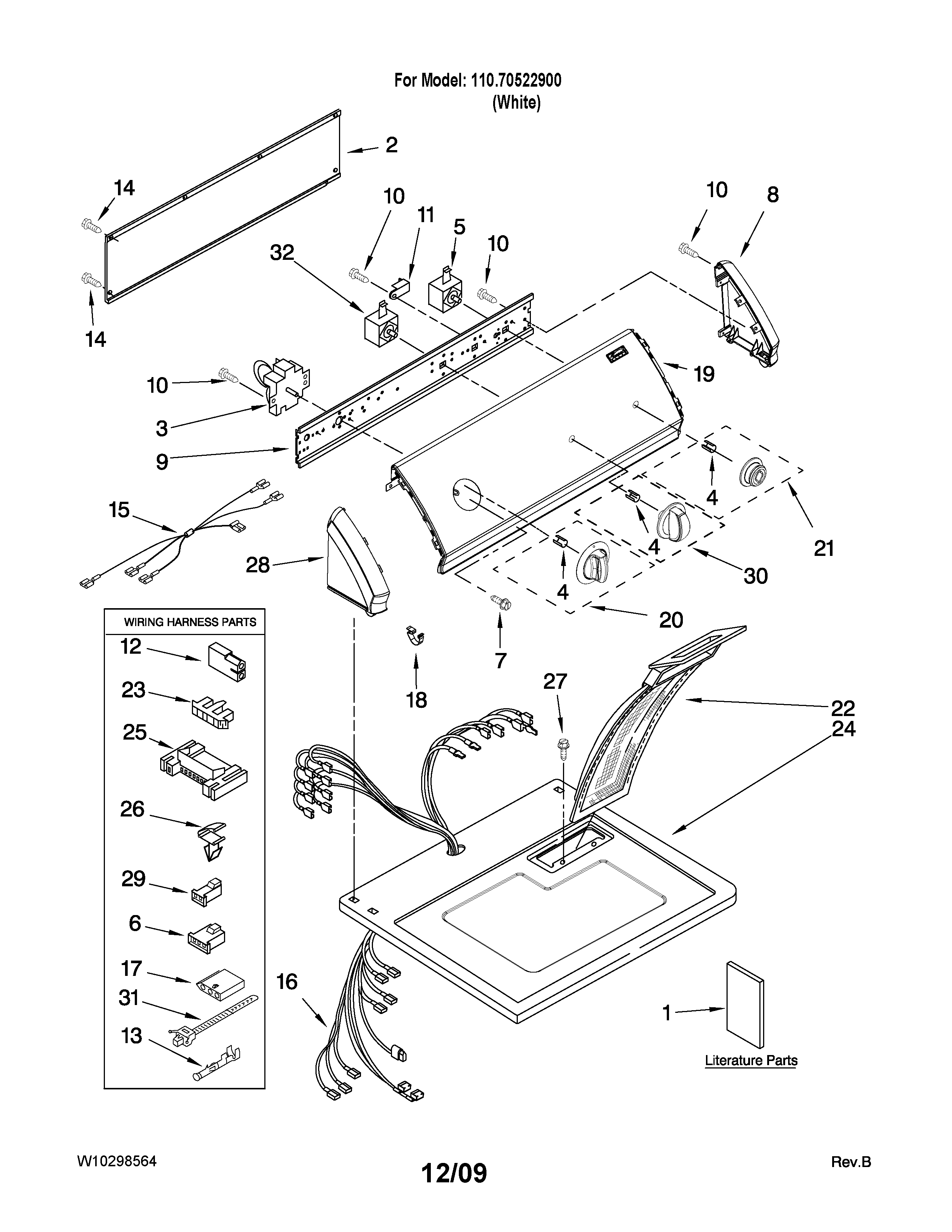 Top and console parts
