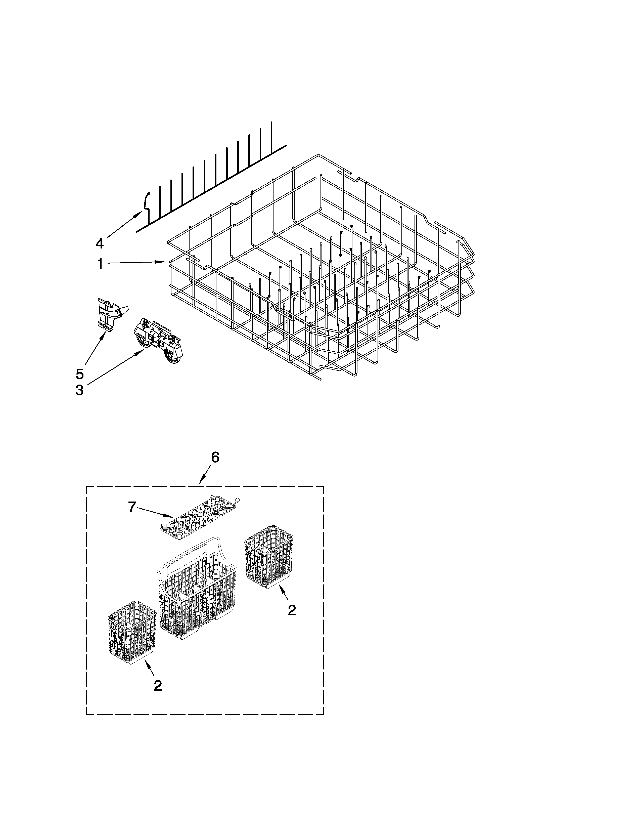Lower rack parts