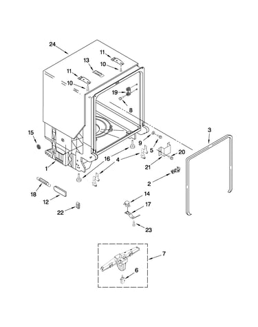 Tub and frame parts