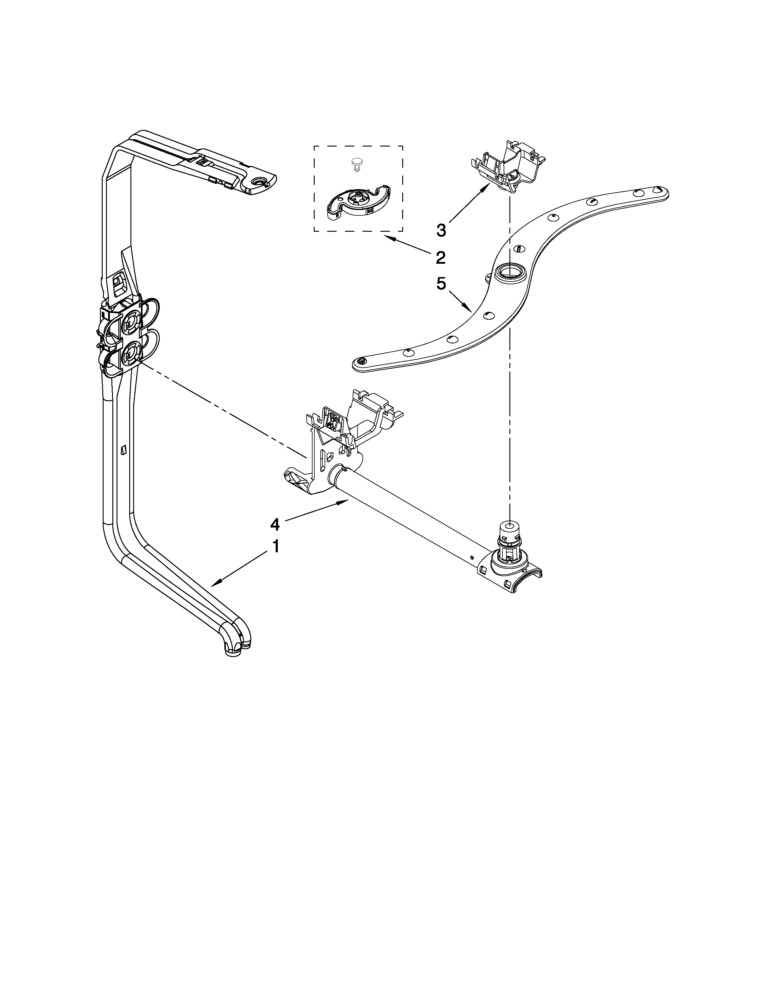 Upper wash and rinse parts