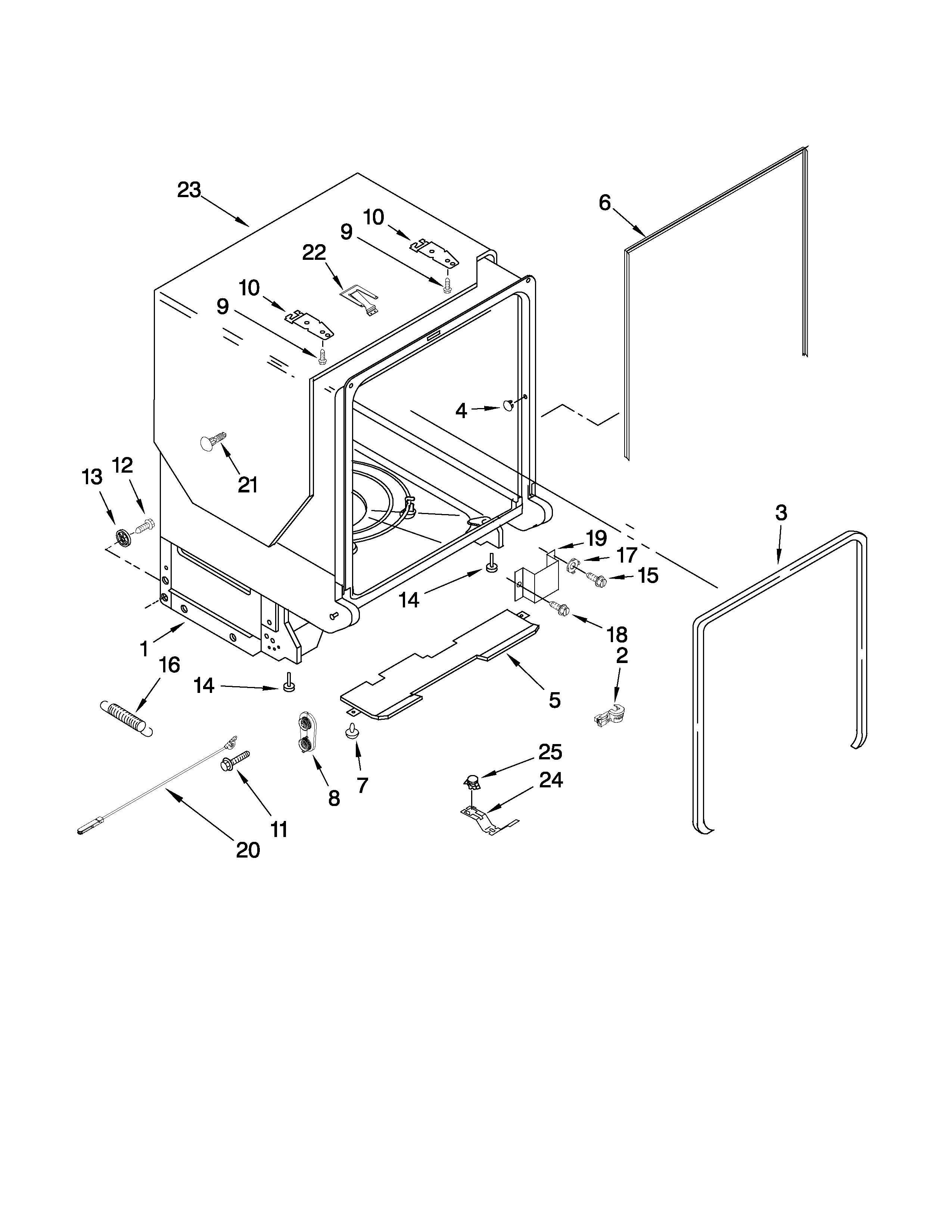 Tub and frame parts
