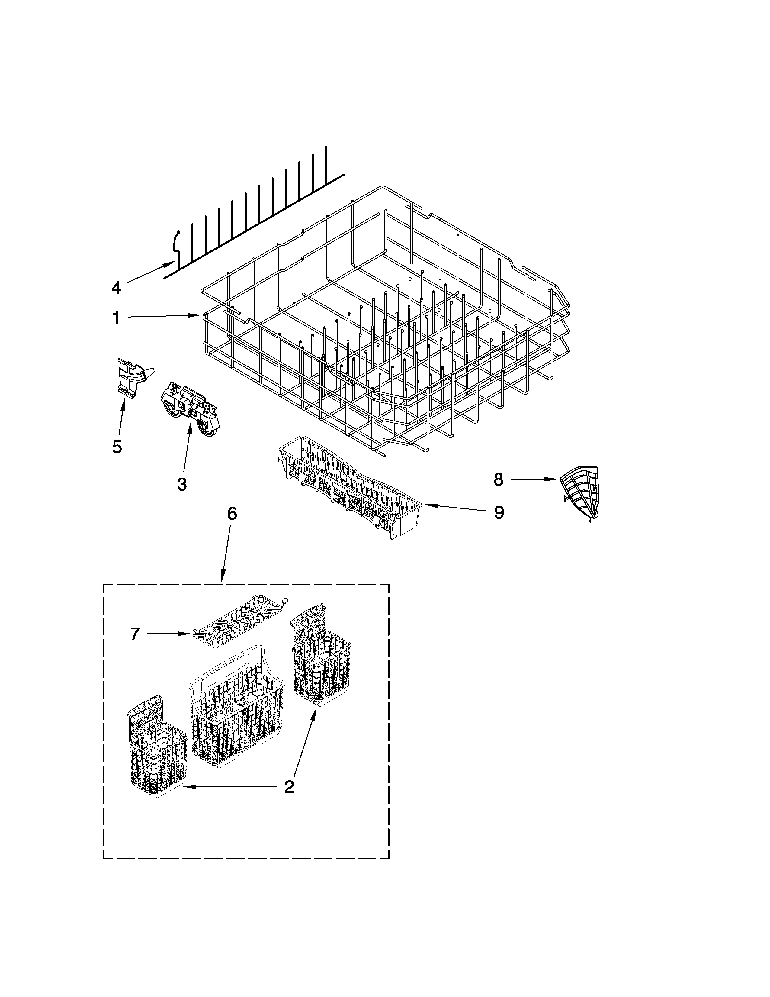 Lower rack parts