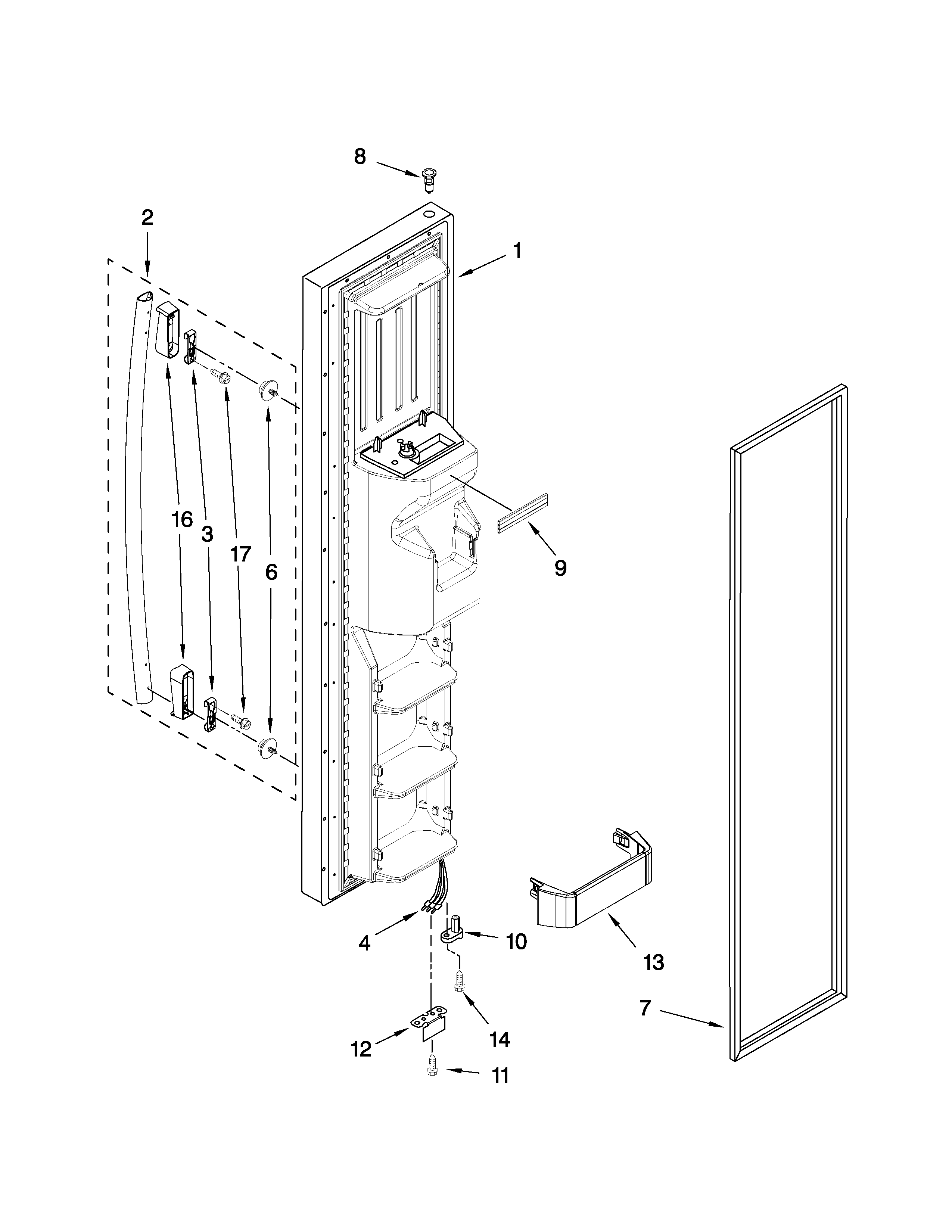Freezer door parts