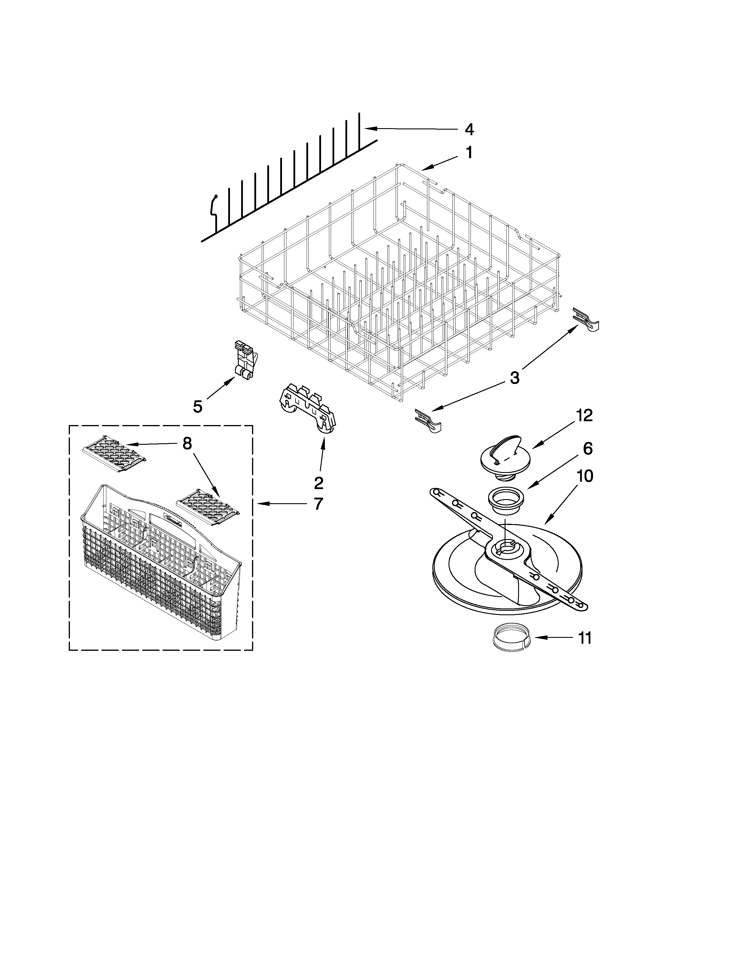 LOWER DISHRACK PARTS