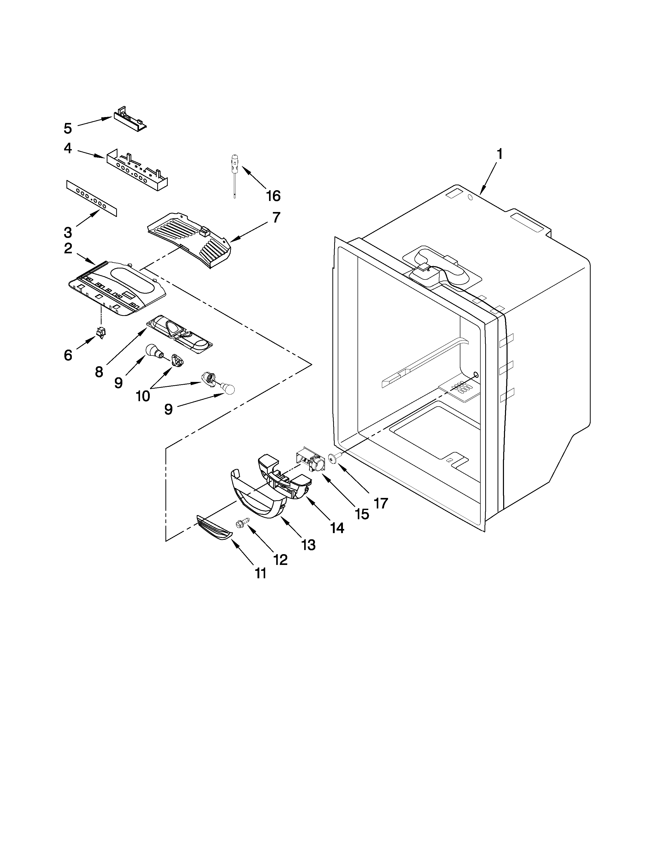 Refrigerator liner parts