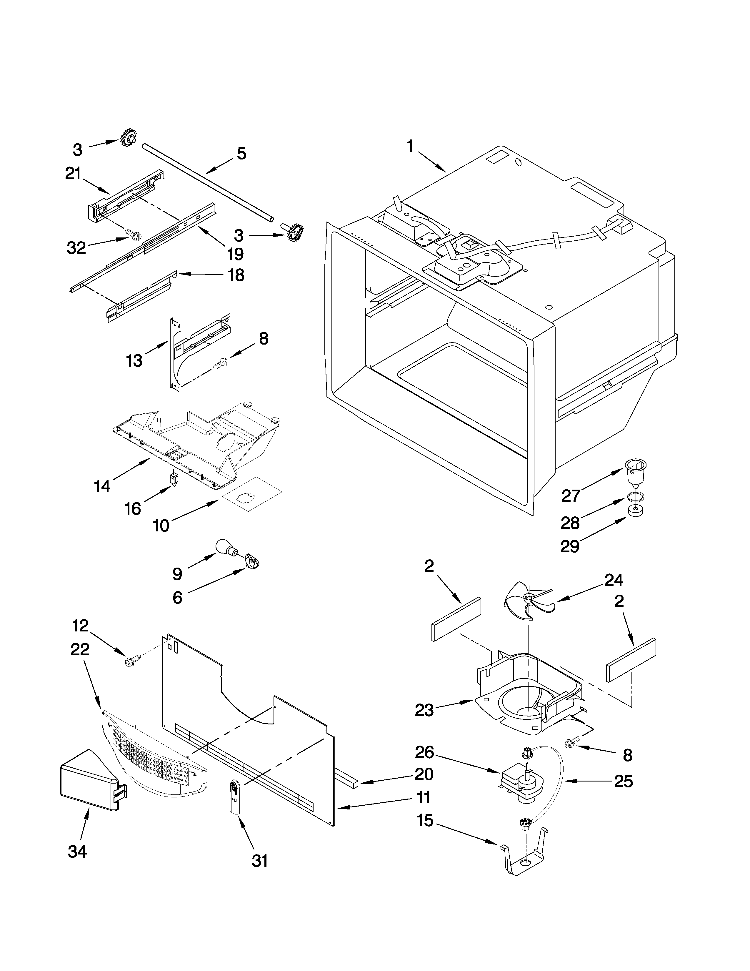 Freezer liner parts