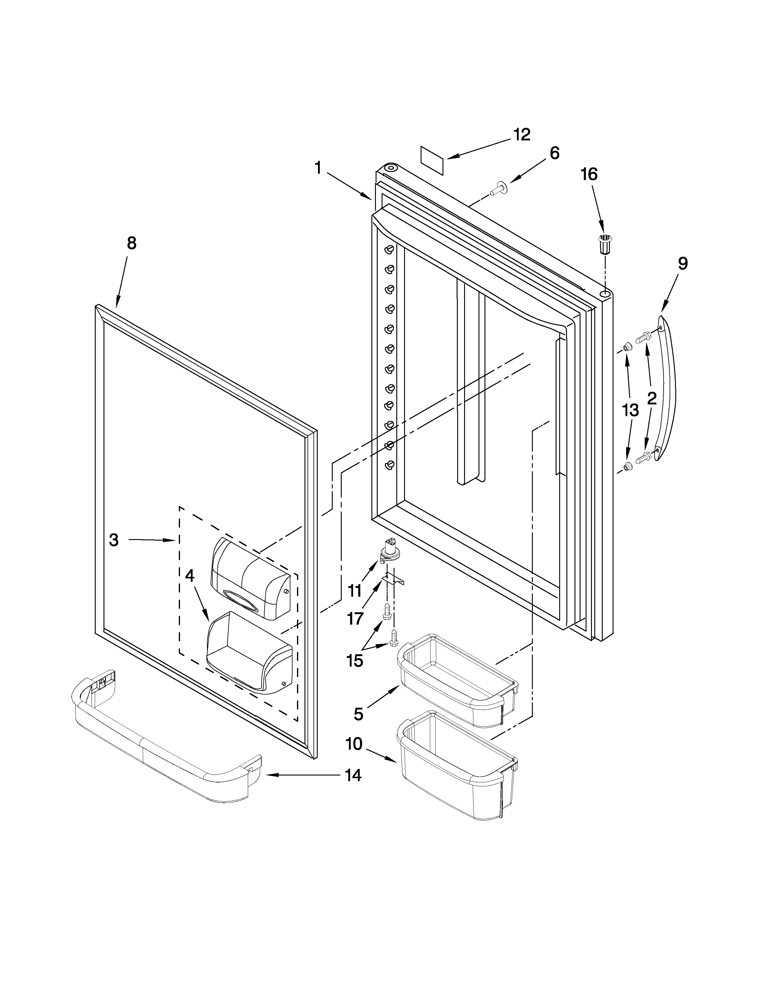 Refrigerator door parts